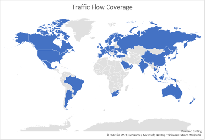Bing Maps Traffic Flow Coverage