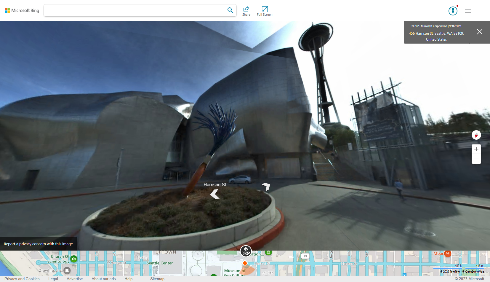 Bing Maps Streetside imagery in Seattle