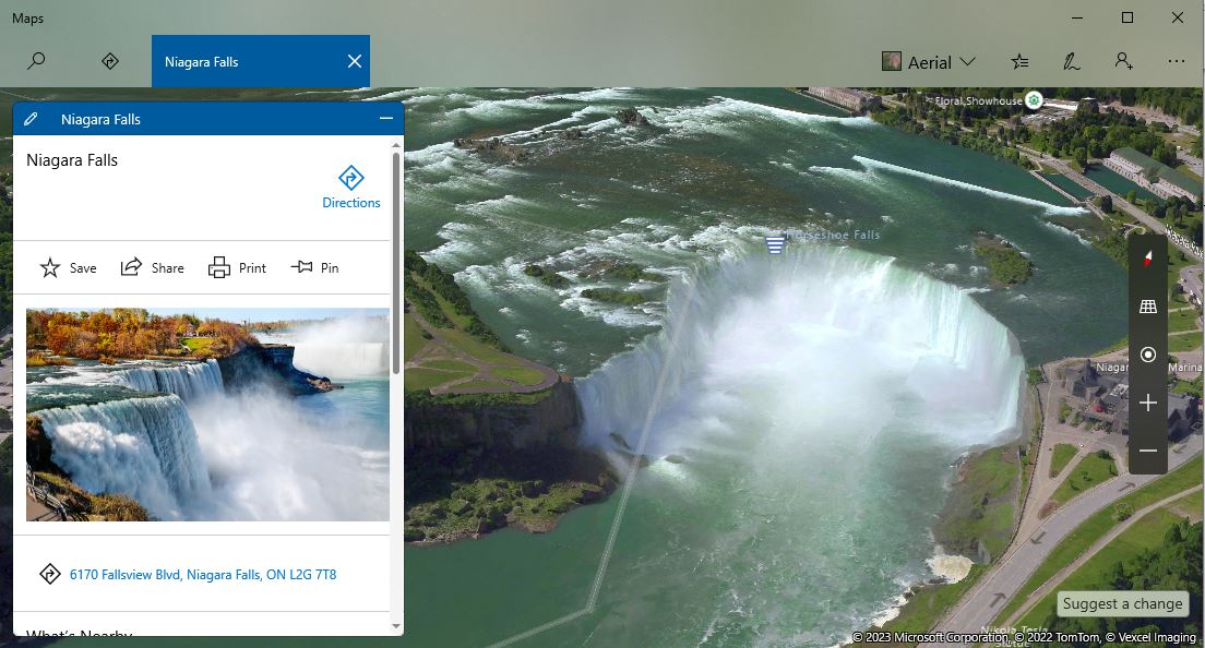 Niagra Falls in 3d Bing Maps