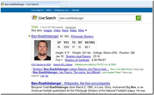 Image of Live Search player stats