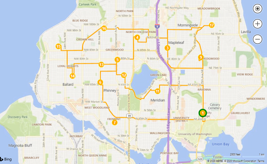 MIO delivery route plan map overlay