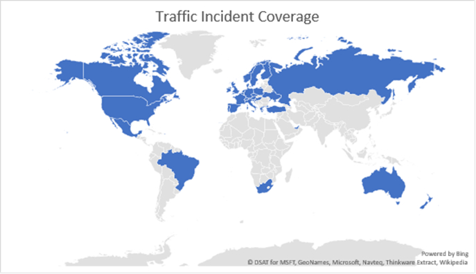 Bing Maps Traffic Incident Coverage