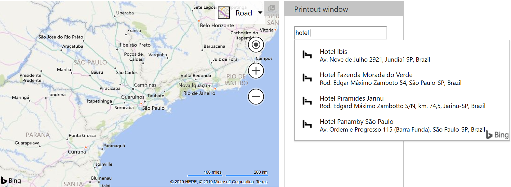 Bing Maps Autosuggest - Brazil