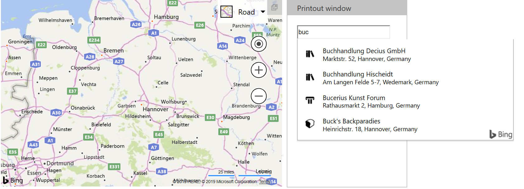 Bing Maps Autosuggest - Germany