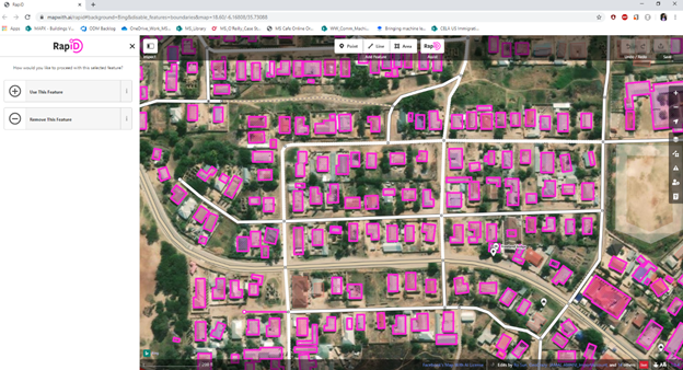 open building footprint in rapid street map editor