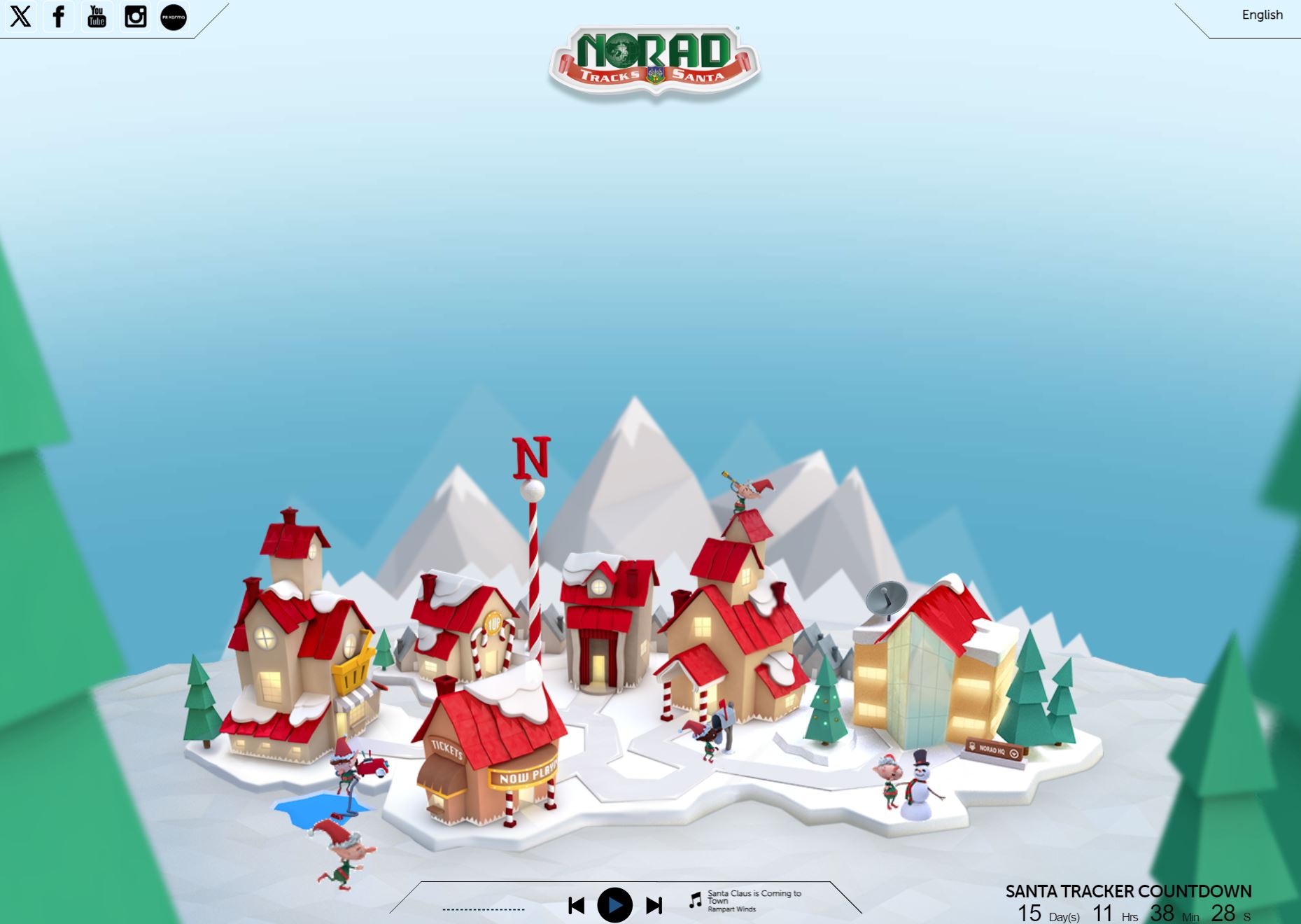 NORAD Santa Tracker with Microsoft Maps