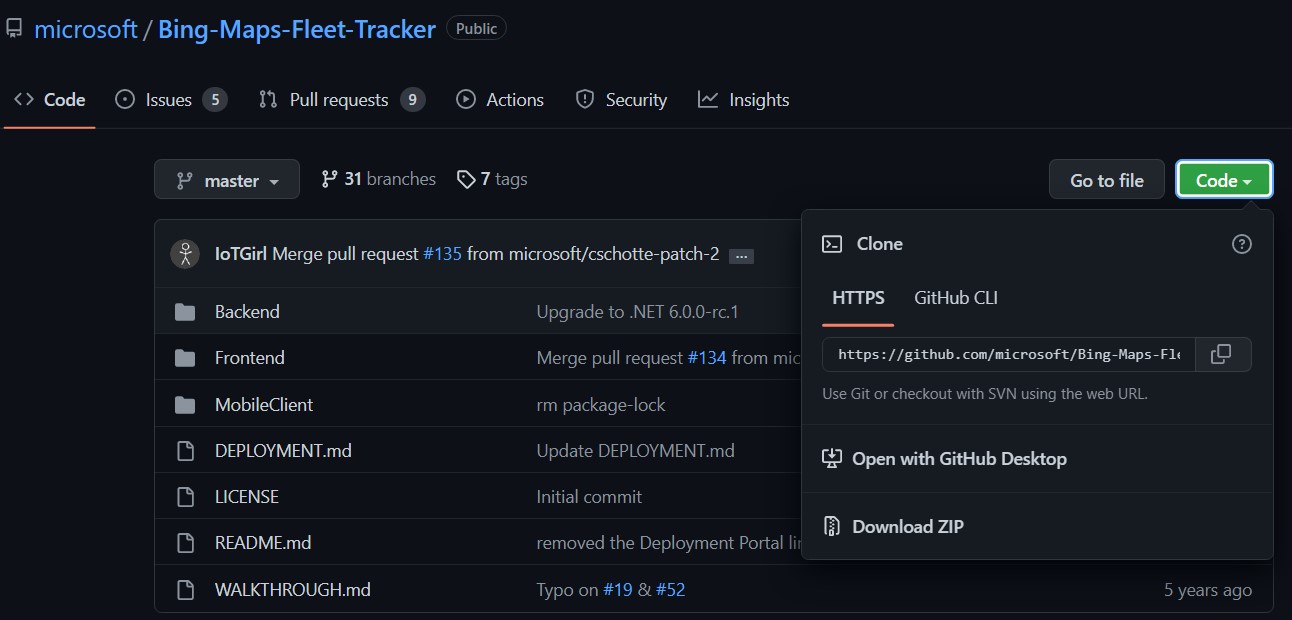 an open source GitHub folder for fleet tracking