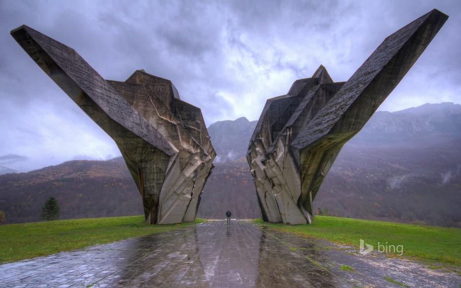 World War II monument, Sutjeska National Park, Bosnia and Herzegovina (© Brendan van Son/Tandem Stills & Motion)