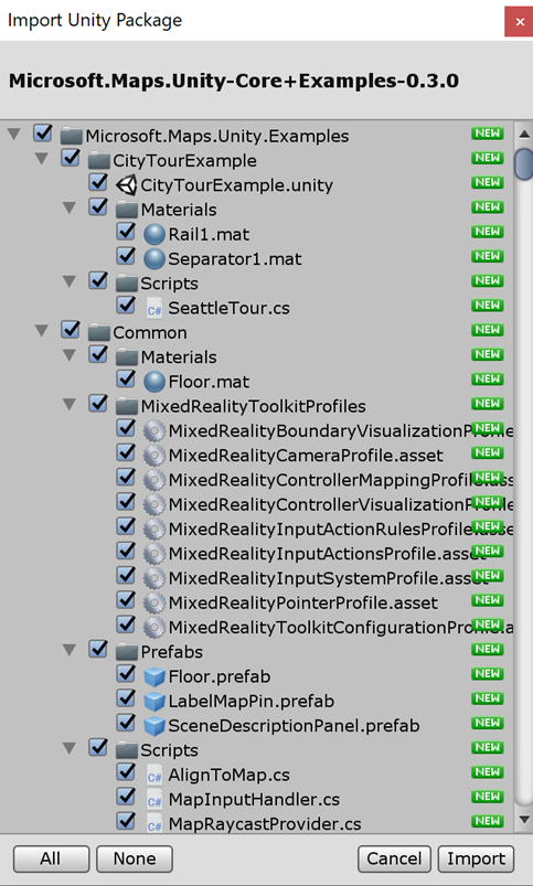 Maps SDK for Unity - Screenshot Import Unity Package