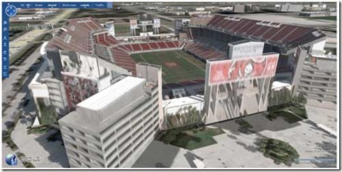 Image of Raymond James Stadium on Virtual Earth