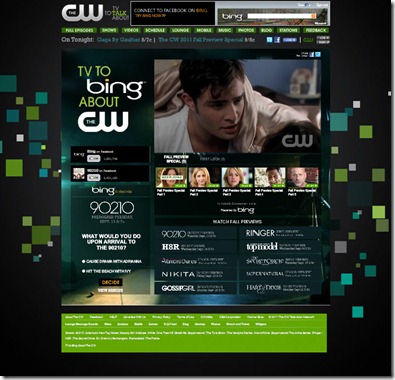 CWtv.com   bing co-branded content hub